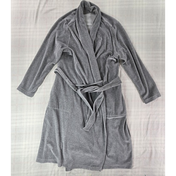 J Jill Other - J Jill Sleep Shawl Collar Velour Tie-Waist Robe Pockets Gray XL